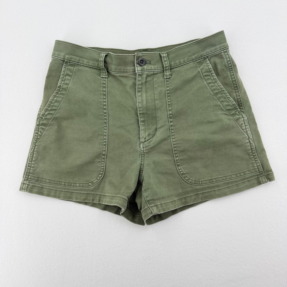 Madewell Camp Shorts Women 27 Olive Green High Rise Utility MC911 NWOT